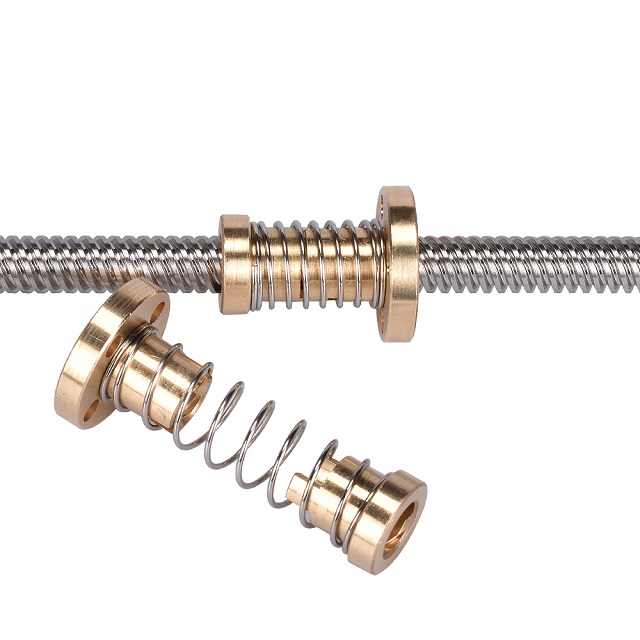 Diameter 10mm Lead 20mm Brass Nut Antibacklash Lead Screw from China