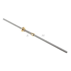 Dia 6mm Lead 3mm 2 Starts T6x3 Trapezoidal Lead Screw with Anti-backlash Nut